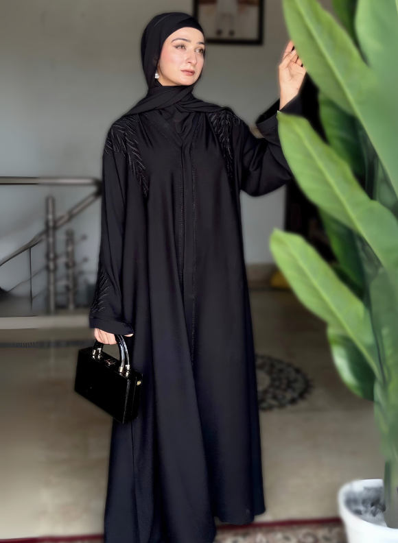 Nazneen Noir Abaya - Royal Black Nazneen Noir Abaya - Royal Black - Image 2