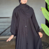 Haya Bloom Abaya - Royal Black