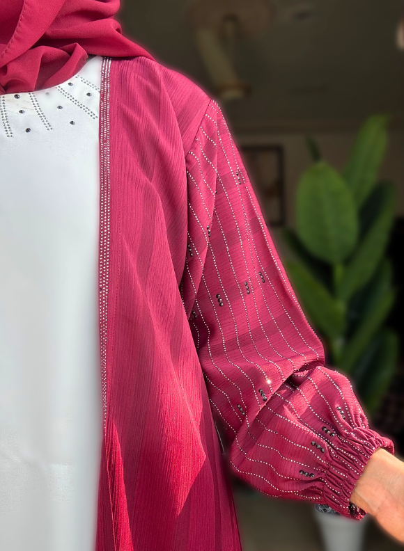 Rosewood Abaya - Maroon Rosewood Abaya - Maroon - Image 4