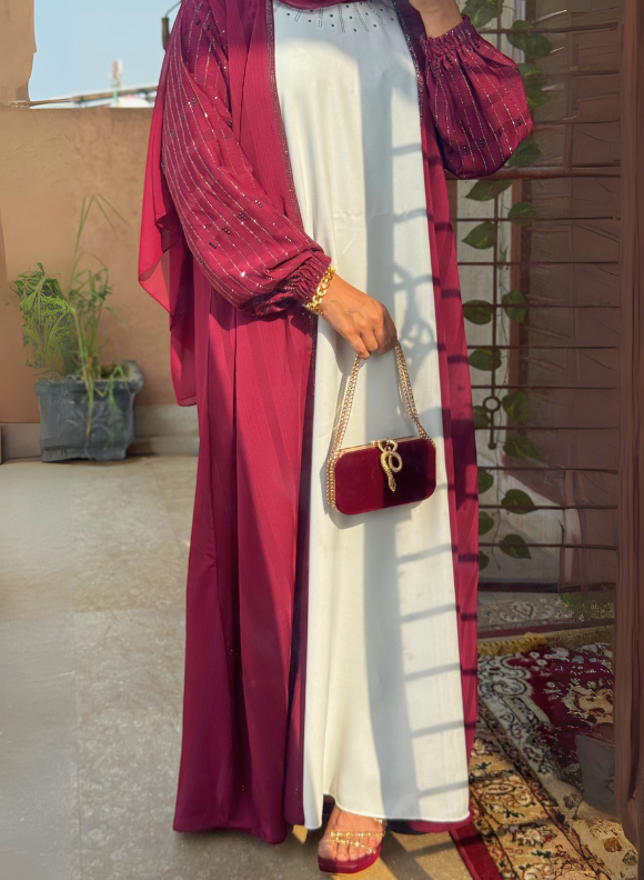 Rosewood Abaya - Maroon Rosewood Abaya - Maroon - Image 5