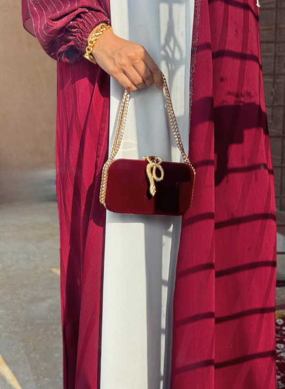 Rosewood Abaya - Maroon Rosewood Abaya - Maroon - Image 6