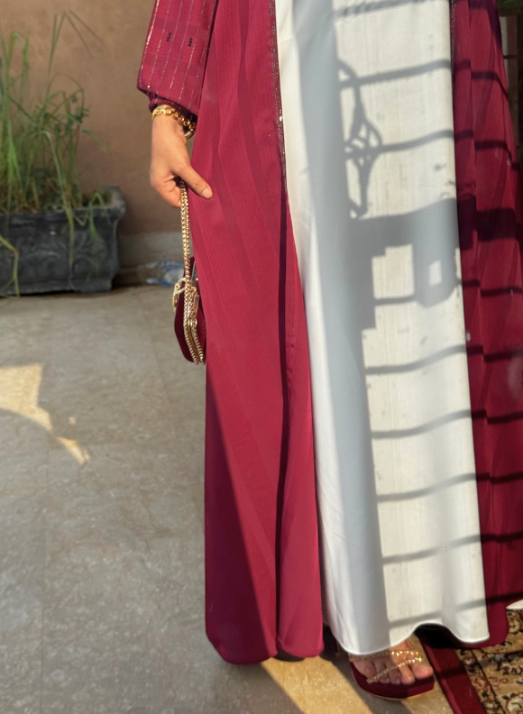 Rosewood Abaya - Maroon Rosewood Abaya - Maroon - Image 7